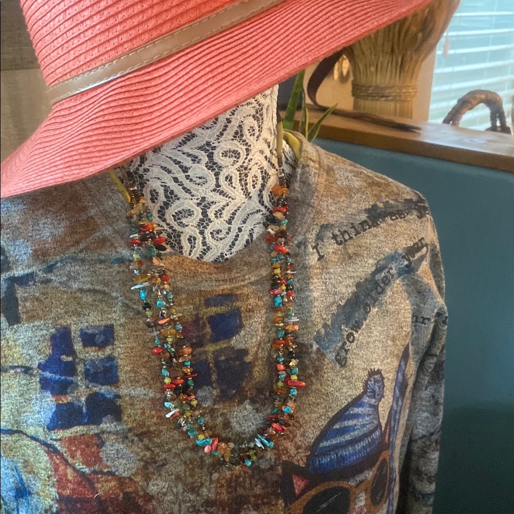 Peyote Bird Genuine Gem Stones Necklace 40$